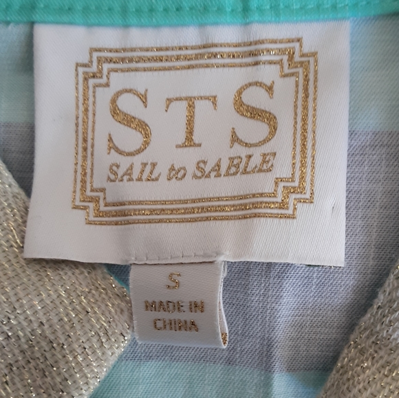 NWOT Sail To Sable Mint green and black stripe dress size S. - Picture 2 of 4